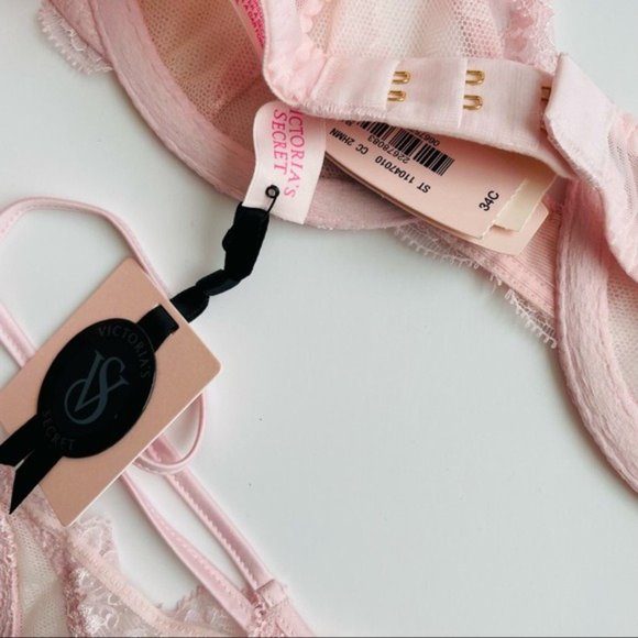 DESIGNER Victoria’s Secret 34C MEDIUM pink bra set - Picture 6 of 7